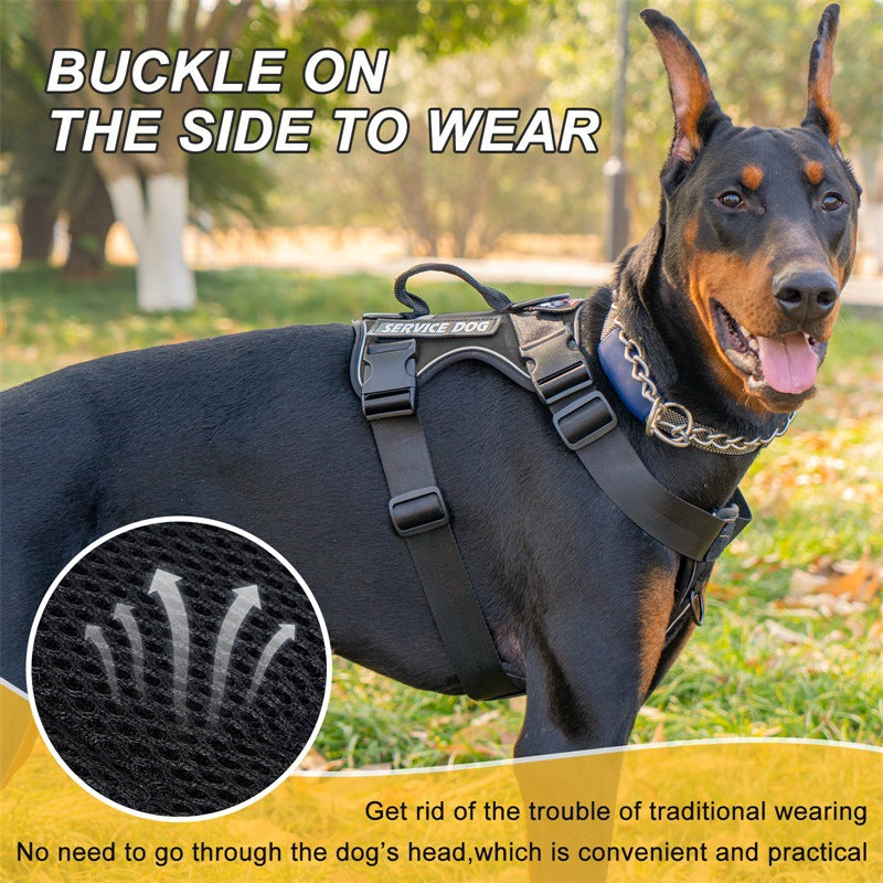 Reflective Shock Absorption Tactical Pet Chest Strap